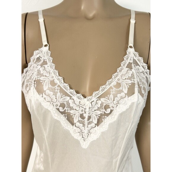 VTG Maidenform Something Special Nylon Full Slip Size 36 White Lace ILGWU USA - Picture 3 of 8